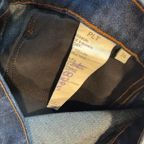 Favorite Daughter Valentina High Rise Straight Cuffed Jeans Manchester Denim 26 Blue