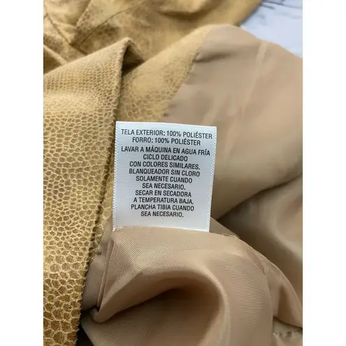 JM Collection Faux Leather Zip Up Jacket Womens 12p Snake Brown Pockets Lined