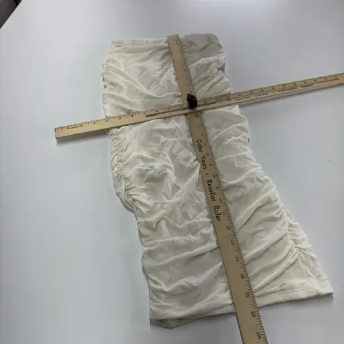 Naked Wardrobe Skirt Womens Small Off White Ruched Tube Bodycon Midi