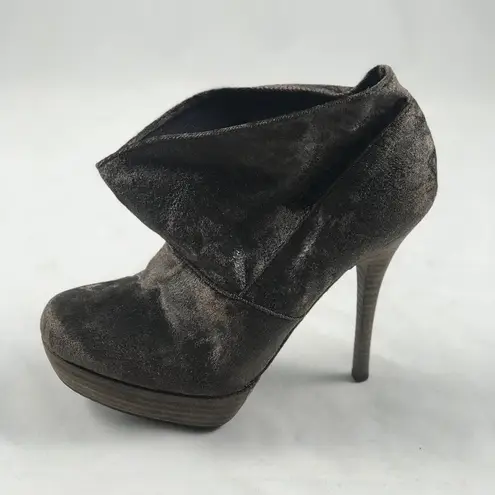 Luxury Rebel brown suede 8 ankle bootie heel