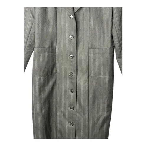 Harvé Benard Vintage Harve Benard Pinstripe Dress Coat Wool Blend Career Black Women Size 10