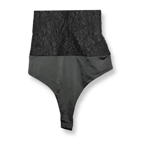 AFRM Bodysuit Sleeveless Deep Plunge Keyhole Backless Lace Overlay Black W S NWT