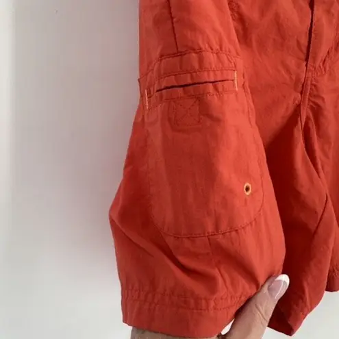 Columbia Vintage  Women’s Utility Nylon Cargo Shorts Size L Attached‎ Belt Orange