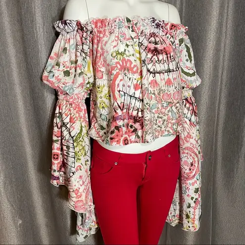 Live 4 Truth Floral Bell Sleeves Colorful Crop Top