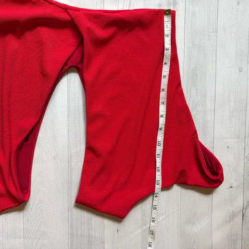 Beach Riot Free People x Ribbed One Shoulder One Piece Swimsuit in Red Large NWOT - Image 6