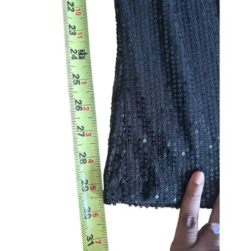 Womens Sparkling Sequin Jumpsuit V Neck Long Sleeve Evening Cocktail Party Sexy Black