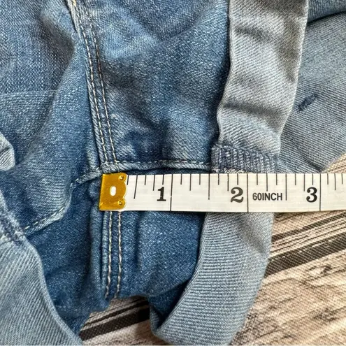 Ymi WannaBetaButt? Women's Jean Shorts Blue White 3 Mid Rise Cuffed Distressed