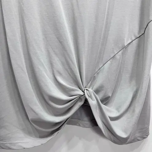 Double Zero Pale Gray Knot Front Short Sleeve Top Women’s Size Large thumbnail 2