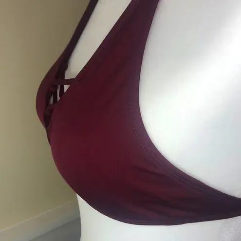 Mossimo Halter Swim Bikini Top Maroon Size SMALL
