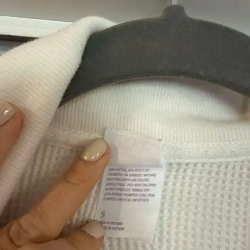 Stars Above cotton waffle cropped quarter zip pullover small