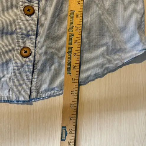 Maeve Anthropologie Canopy Open Cold Shoulder Tank Blue White Pin Stripe US 8