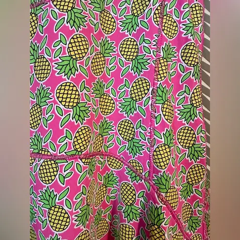 NWT Ibkul | Chantal Hot Pink/Lime Print Sleeveless Mock Dress, size S Pink