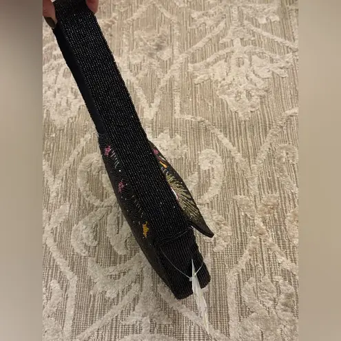 NWT Stars Hearts Eye Black Beaded Shoulder Bag Green America & Beyond Brand New