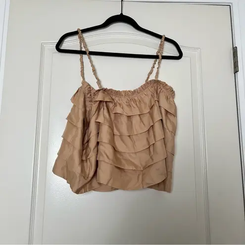 Ulla Johnson NWT Desi Ruffle Top in Macadamia Size 6