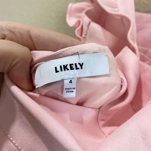 Likely Hara Dress in Rose Shadow Pink Ruffle Strap Size 4 Formal Midi Mermaid