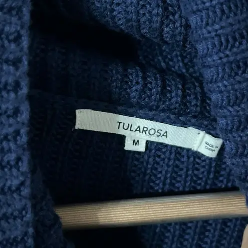 Tularosa REVOLVE  Lenox Navy Turtleneck Cable Knit Long Sleeve Sweater Dress