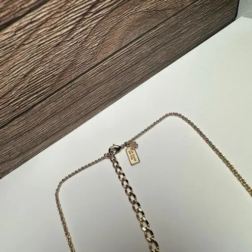 Kate Spade Orange Rhinestone Faux Pearl Gold Tone Necklace Bella Fleur