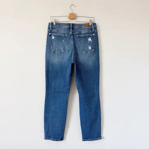 Judy Blue RAINBOW EMBROIDERED HIGH RISE CROPPED STRAIGHT LEG Size 31