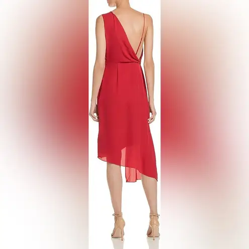 Keepsake Dreamlovers Asymmetric Draped Midi Dress in Magenta Size M NWT Purple Size M