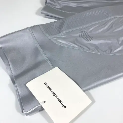 Alexander Wang NWT Active Panty Line Crop High Waist Leggings Metallic Silver XL
