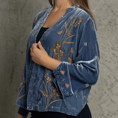 Johnny Was Aria tonal heavily embroidered velvet jacket NWT