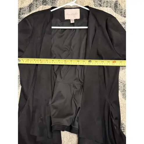 Hutch Jacket Collarless Tiered Open Front Pockets Lined Stretch Size M