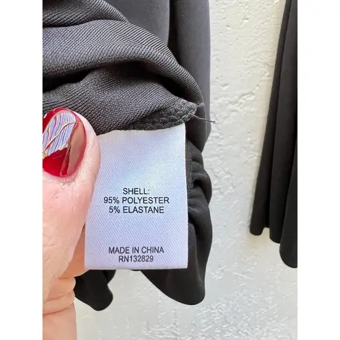 L'Academie Pleated Crepe Julianna Crop Top&Mini Skirt Set Black Womens Size XS