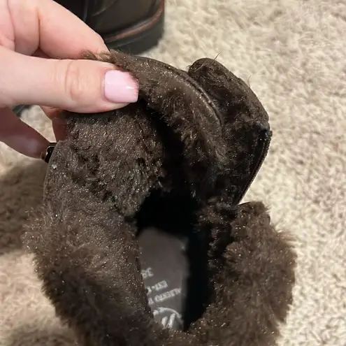 Women’s Brown Faux Fur Lined Winter Lace