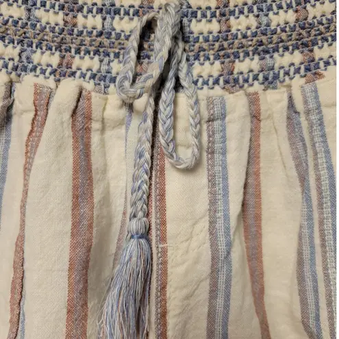 REWASH Striped‎ Boho Linen Blend Shorts Festival Beachy Coastal Resort Vacation Size S