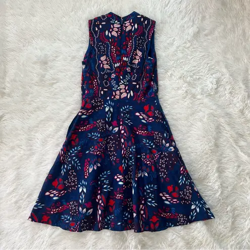 Eva Mendes Collection New York Company Blue Floral Sleeveless Mini Dress Size 0