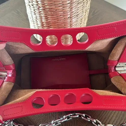 Alexander McQueen The Small Peak Leather Shoulder Bag, brand new Red,$3600