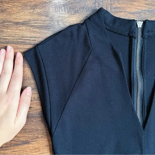 Y.A.S. • Cisley V Neck A Line Dress black cap sleeve lbd fit & flare ASOS