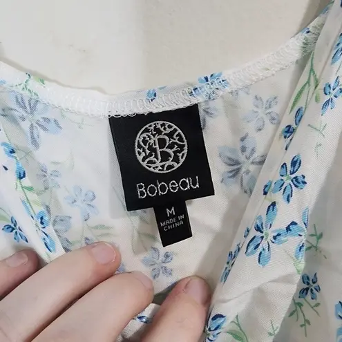 Bobeau Floral Bohemian Long Sleeve Ruched Women Medium Cottagecore fairy dress