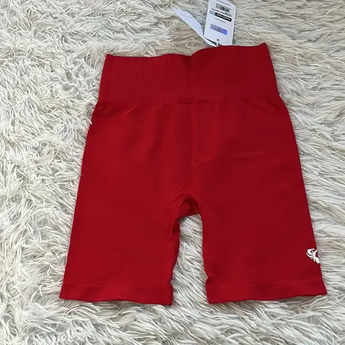 women's best Women’s best Power Seamless Cycling Shorts red size Small