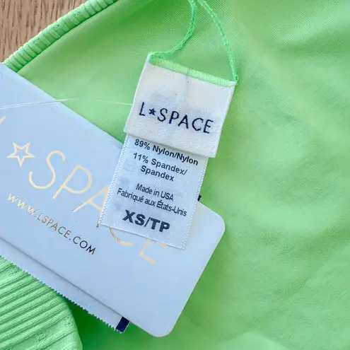 L*Space Bikini Bottom Womens XS Lime Green Camacho Ribbed Beach Summer Y2K NWT