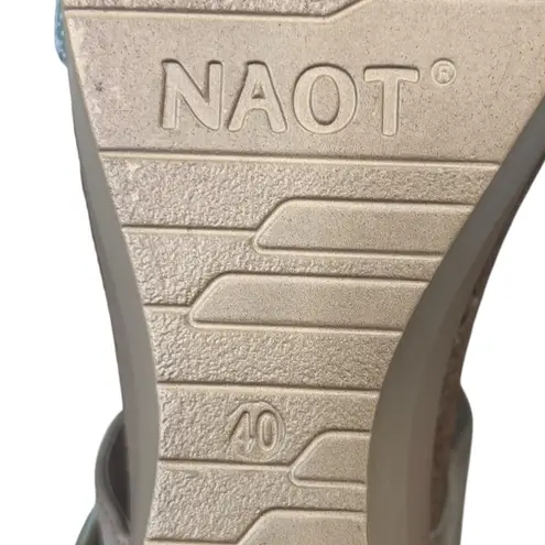 Naot Sandals Earthtone Leather Wedge Platform Sandals Shoe Size 40 L9 US 9