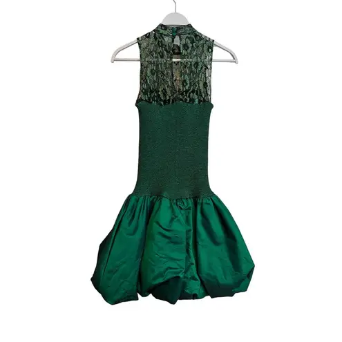 All that jazz Vintage Emerald Green Dress Size: 3 / 4 (Small) 90's 80's Prom