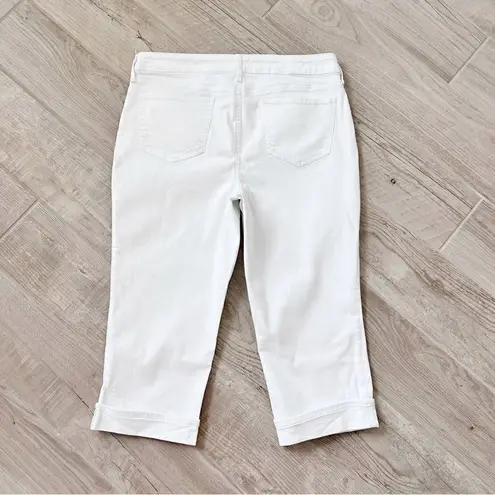 NYDJ Marilyn Straight Crop Jeans with Cuff Detail Cool Embrace Liftxtuck Sz 14