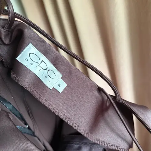 CDC Wear 90s Vintage Beaded Sleeveless Evening Gown in Dark Brown