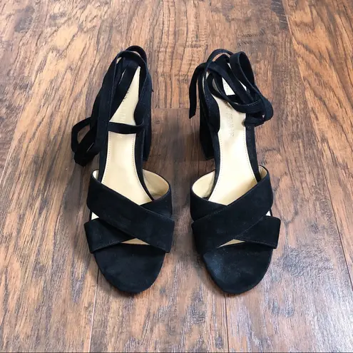 Ivanka Trump • Kuriel suede ankle tie sandals wrap strappy criss cross heeled