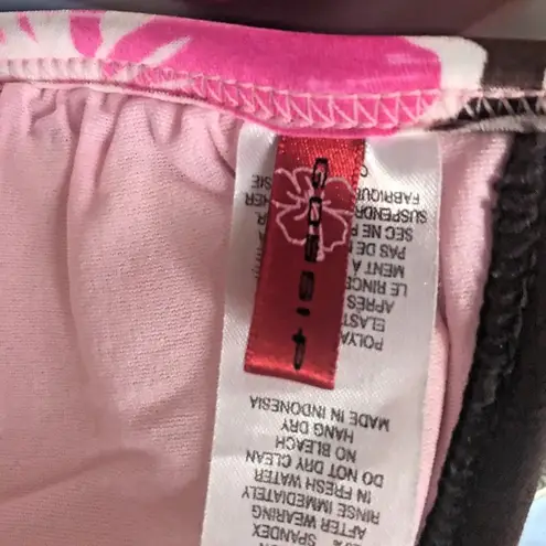 Gossip Swim Suit Bikini Top Women Size Large Pink Brown Padded Floral