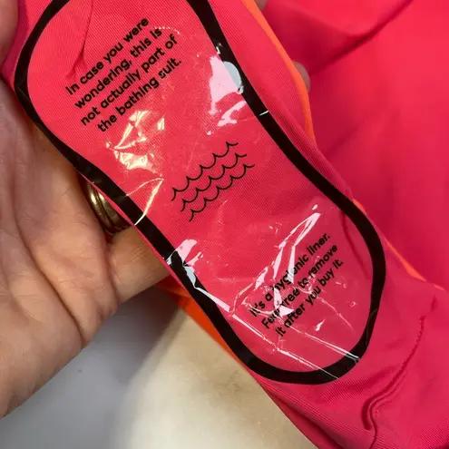 Marine layer NWOT Havana Tie Front One Piece Swimsuit Azalea Hot Coral Size L