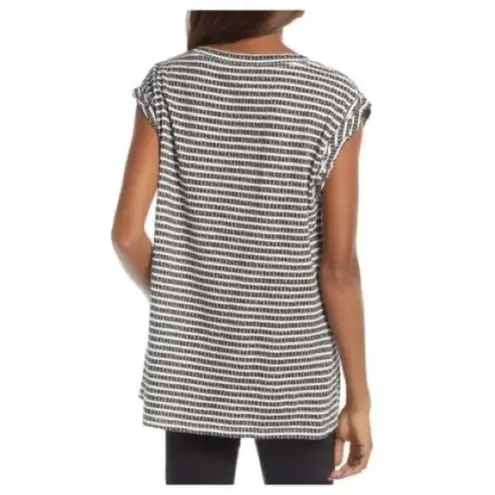 All Saints Sanza Striped Logo Print Oversized Hi-Low Tank Top Size S NWT