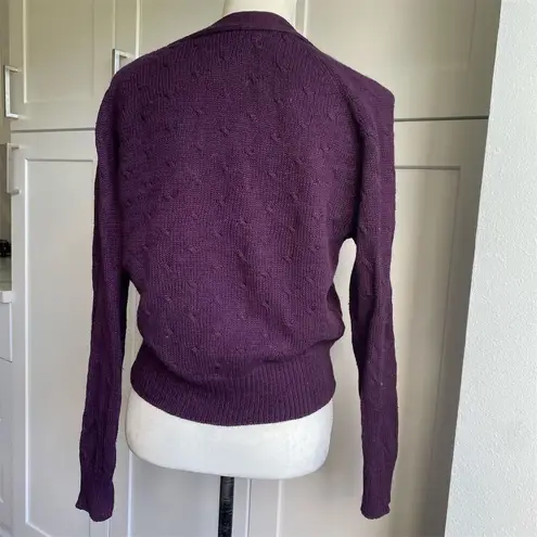 Vintage Purple Gold Button Front Ramie and Cotton Cardigan Sweater S Cropped