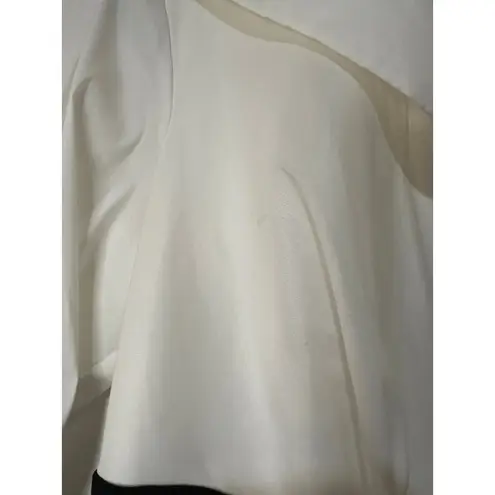 Tadashi Shoji Vanguard Collared Contrast Gown Ivory Black 12 NWT Sophisticated