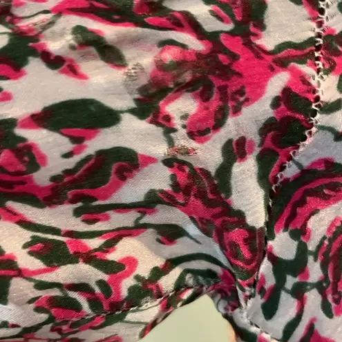 Natalie Martin Silk 3/4 Sleeve Tunic Blouse Top Pink Floral Print Women’s Small