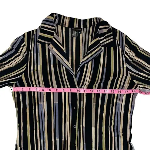 BCBGMAXAZRIA  striped button down top size L