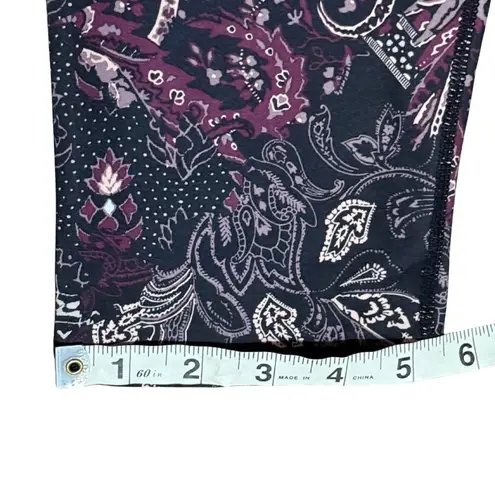 Gaiam Crop Yoga Leggings Purple Paisley Print Athletic Pants Size Medium