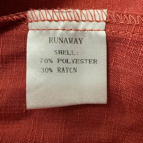 Runaway The Label Rust Maxi Dress Small Cutout Puff Sleeve Tiered Boho Chic Red