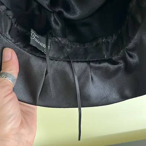 Vintage Tuscany Fine Millinery Black Church Derby Hat